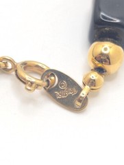 Vintage 1980s Trifari Art Deco Black Gold Beaded Necklace Long Layering Geometri