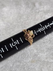 Vintage Artisan 10k Floral Grape Leaf Black Hills Gold Ring 1.4g Size 4