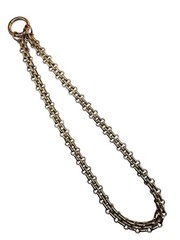 Vintage Rolo Link Chain Necklace Floral Embossed Gold Plate C Ring Clasp B5