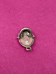 Sterling Silver Vintage Baby Moses Basket Pink Girl Movable Charm Pendant 2.4g