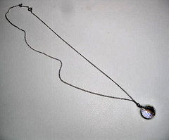 Vintage Atlas Crystal Faceted Ball Pendant Necklace Sterling Necklace