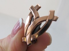 C6 Vtg Renoir Modernist Copper Link Bracelet & Clip Earrings Set Geometric MCM