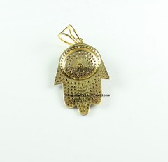 Natural RoseCut Diamond 925 Sterling Silver With Gold Plated Pendant Jewelry