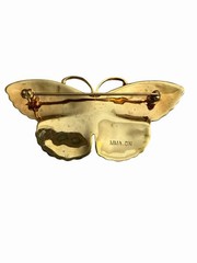 Metropolitan Museum of Art Butterfly Brooch Brown/Green Vintage