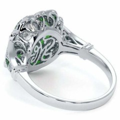 2.85Ct Art Deco Style Lab Created Diamond Engagement 14K White Gold Finish Ring