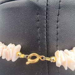 Vintage White Pink Shell Heishe Chip Choker Necklace Lot 2 Puka Clamshell Boho