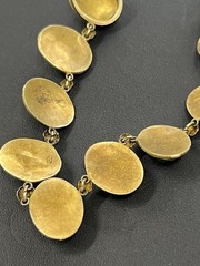 VICTORIAN EGYPTIAN REVIVAL SCARAB BEETLE NECKLACE – GILDED SILVER – 22″ L