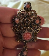 JULIANA DeLizza and Elster MOROCCAN MATRIX Vintage Dangle Pin Brooch Pendant
