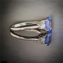 Vintage 14K Yellow Gold Engagement ring 1.55ct.Natural Blue Sapphire Oval Cut