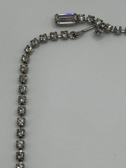 Vintage Weiss Necklace Clear Rhinestone Baguette Choker Silver Tone