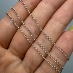 Vintage 925 Sterling Silver Curb Chain Necklace 44cm Unisex Italy Jewelry