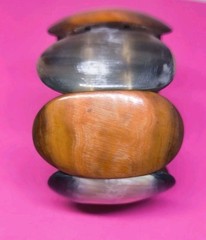 Vintage Animal Natural Bone or Horn Cream Brown Bracelet Handmade