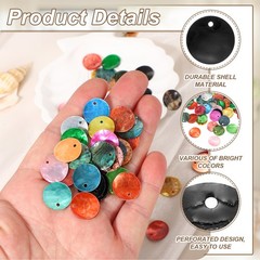 30Pcs Capiz Shells 1.5cm/0.6″ Round Black Shells for Crafts, Black