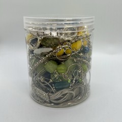 Mystery Jewelry Jar – Vintage To Modern – All Silver Tone Wearable Jewelry
