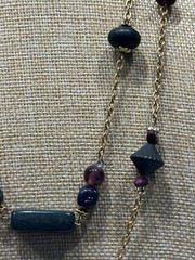 Vintage Casual Corner Beaded 44” Necklace ~ Gold Tone – Multicolor Glass Beads