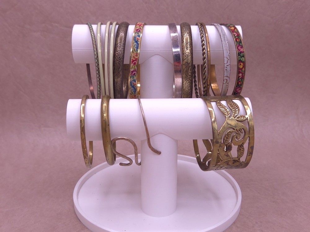 Vintage Metal Bangle Cuff Bracelet Lot Brass Copper Boho Mix F4
