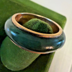 Vintage SOLID 14KT Gold Stamped Jade Size 8.5 Ring 4.66g New Old Stock!