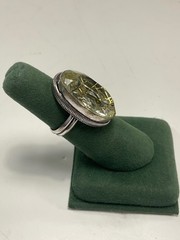 Ladies, Vintage Sterling Silver Rutilated Quartz Ring, Size 8