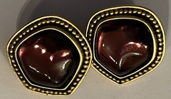 Vintage Yves Saint Laurent Metal & Resin Clip-On Earrings YSL Designer Authentic