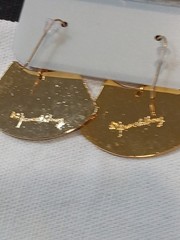 VTG 1970s SAMUEL HUANG CLOISONNE BUTTERFLY FLOWER FAN Drop Dangle EARRINGS