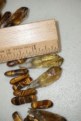 Vintage Chunky Statement Necklace Tigers Eye and Natural Quartz Crystals 19″-22″