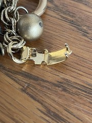 Vintage Charm Bracelet Blue Goldtone Elephant Beads Signed Roxsann