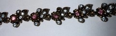Hollycraft 1950’s Bracelet Multicolor Rhinestones Signed 7.5” Costume Jewelry