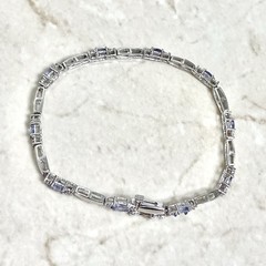 10K Tanzanite & Diamond Bracelet – Solid 14K White Gold Tanzanite Bracelet