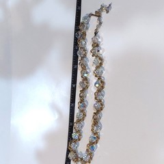 Vendome Necklace, Tagged, Aurora Borealis Crystals wrapped in goldtone chain