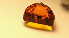 Vintage Soviet Gold 14k, 583 Russian Amber Pendant 8.9g
