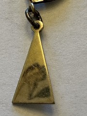 VTG Rolled Gold Dangle Triangle Leverback Earrings-Dainty Floral Accent-Pierced