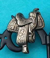 Western Saddle BEST Signed Pierced Earrings (Cowgirl Horses Texas Lonestar)