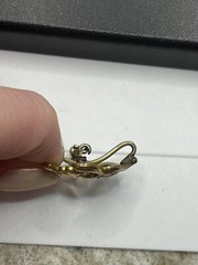 Antique gold tone ornate watch clip pin brooch Art Nouveau flowers