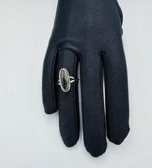 Vintage Sterling Silver And Black Onyx Ring Approx Sz 7