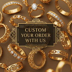 Art Deco Vintage Bridal Jewelry Band 14K Yellow Gold Plated Round Diamond Ring