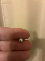 VTG 1970s Pearl Stud Earrings Silver Posts High Luster