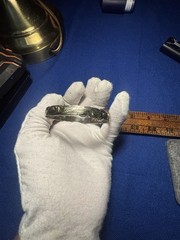VTG Sterlng Silver Two Tone Hawaiian Etched Floral Bangle Bracelet Hawaiian +14g