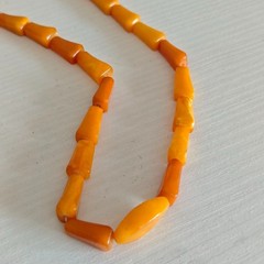 Amber necklace, Stone Beads Vintage Soviet Baltic jewelry amber 28 g.