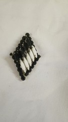 Vintage Black And White Navette Brooch Juliana D & E