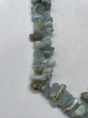 Vintage Marbled Blue Aquamarine Stones For Crafting 16” 124g