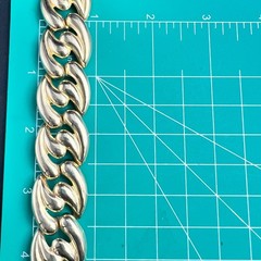 80s Chunky Gold Tone Curb Chain Statement Collar Necklace 18in
