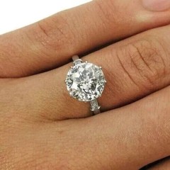 Round Cut Lab Created Diamond 14K White Gold FN Engagement Women’s Ring