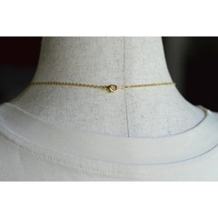 OOAK Handmade Upcycled Vintage Earring Lavalier Necklace, Teardrop Pearl 20″