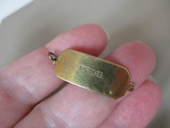 ANTIQUE VINTAGE ART DECO ENGLISH 9CT GOLD FILLED FROM DOG TAG FOB CHARM PENDANT