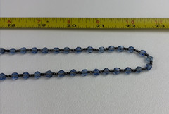 Antique Flapper Cobalt Blue Art Glass Bead Necklace 22″ Art Deco Tassel