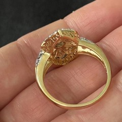 Vintage1890s Victorian Style LabCreated Diamond Circa Engagement 14K GoldFN Ring