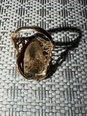Modernist Free Form Colorful Opal & 14K 9g Gold Ring Size 7.25