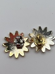 Vintage Goldtone and Silvertone Flower Necklace/Earrings Set