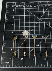 Bundle of 4 Lapel Stick Pins 1/20 12K GF Gold Tone Faux Stones Accessory Jewelry