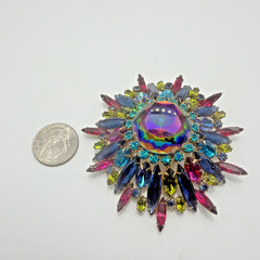 Vintage Juliana Watermelon Heliotrope Domed Brooch Statement Delizza & Elster